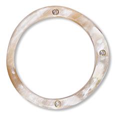 Faire Collection CZ-Accented Sculpted Horn Bangle Bracelet 