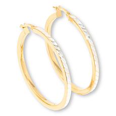 Fiorenza 1.5-inch Diamond-Cut Hoop Earrings