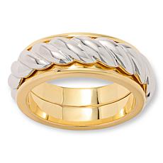 Fiorenza 18K Gold-Plated Sterling Silver Spinner Ring 