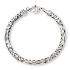 Fiorenza Jewelry Flat Snake Chain Magnetic Clasp Bracelet