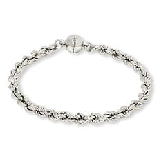 Fiorenza Jewelry Sterling Silver Magnetic Clasp Rope Chain Bracelet