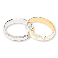 Fiorenza Set of 2 Diamond-Cut Stacking Band Rings