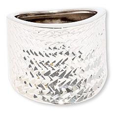 Fiorenza Sterling Silver Concave Diamond-Cut Textured Band Ring