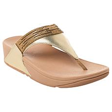 FitFlop Lulu Lasercrystal Leather Toe-Post Sandals