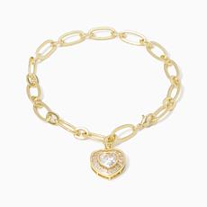 Framed Heart Baguette Bracelet
