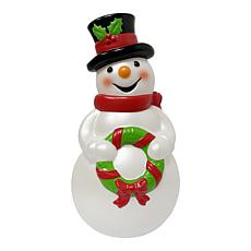 Fraser Hill Farm 24.8-in. Snowman holding Wreath Blow Mold with LED...