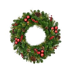 Fraser Hill Farm 30-In. Joyful Wreath Door or Wall Hanging with Pin...