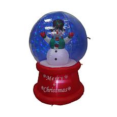 Fraser Hill Farm 5-Ft. Snowman Snow Globe Inflatable with Multicolo...