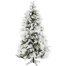 Fraser Hill Farms 10' Flocked Snowy Pine Tree - Multicolor