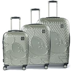 FUL Disney Textured Mickey Mouse Hard-Sided 3-piece Luggage Set 