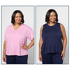 G by Giuliana 2-pack Top and Tank Cotton Modal