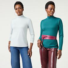 G by Giuliana 2pack Crew Long Sleeve Knit Top