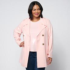 G by Giuliana Black Label Sequin Double Breasted Trench