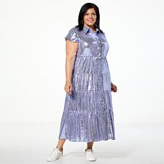 G by Giuliana Black Label Sequin Tiered Maxi Dress