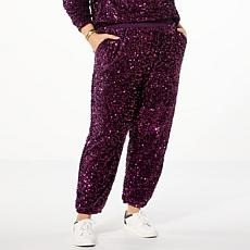 G by Giuliana Black Label Sequin Velour Jogger