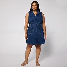 G by Giuliana Denim Dress with Contrast Stitching