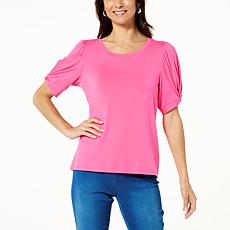 G by Giuliana EcoLuxe Knit Twist-Sleeve Tee