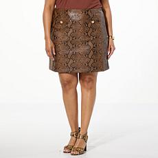 G by Giuliana Faux Leather A-Line Skirt