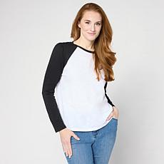 G by Giuliana Knit Colorblock Baseball Tee