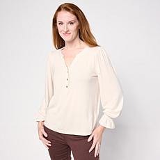 G by Giuliana Knit Top with Puff Sleeves