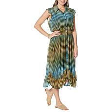 G by Giuliana Printed Chiffon Button-Front Dress