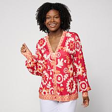 G by Giuliana Printed Knit Cardigan