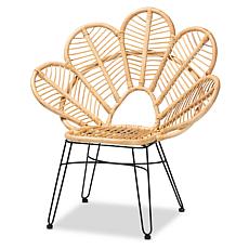 Garan Accent Chair with Metal Base and Rattan Seat