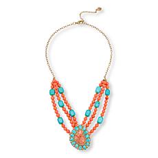 GemHues Multi Stone Multi-Strand Statement Necklace