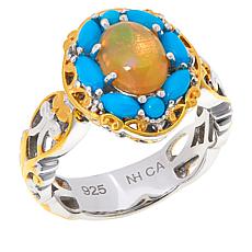 Gems by Michael Sleeping Beauty Turquoise and Opal Oval Ring