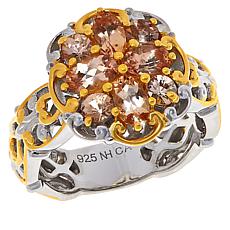 Gems by Michael Sterling Silver Imperial Topaz Cluster Floral Ring