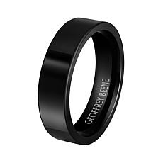 Geoffrey Beene Men's Black Stainless Steel Polished Ring