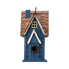 Glitzhome 12" Distressed Solid Wood Cottage Birdhouse