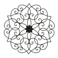 Glitzhome 23"D Traditional Floral Iron Scroll Outdoor Wall Decor