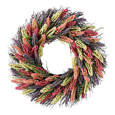 Glitzhome 24"D Pink, Purple & Yellow Mixed Heather Wreath