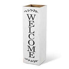 Glitzhome 24"H Double Sided Solid Wood White Boxed Porch Sign