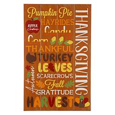 Glitzhome 24in. H Thanksgiving Wooden Word Sign Hanging Decor