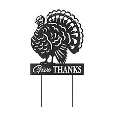 Glitzhome 30"H Thanksgiving Metal Silhouette Turkey Yard Stake