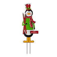 Glitzhome 36"Metal Penguin Yardstake or Wall Decor