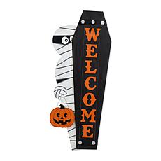 Glitzhome 38"H & 42"H Halloween Mummy & Welcome Coffin Porch Decor