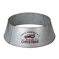 Glitzhome 40.5" D Christmas Galvanized Metal Truck Tree Collar