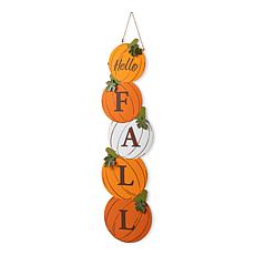 Glitzhome 41.75"H Fall/Christmas Double Sided Pumpkin & Ornament Sign