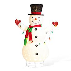 Glitzhome 47.25" Lighted 3D Foldable Fabric Snowman with Bulbs  