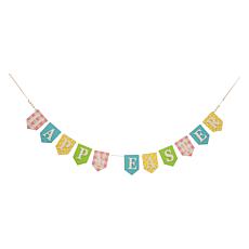 Glitzhome 6.5' "Happy Easter" Wooden Garland