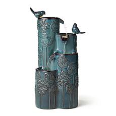 Glitzhome Ceramic Vase-Inspired Fountain with LED Lights 26.25"H
