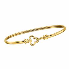 Golden Treasures 14K Gold Polished Flexible Clover Bangle Bracelet