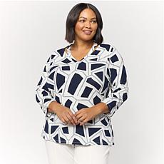 GREY by Jhoan Sebastian Grey V-Neck Top with Cutout Detail