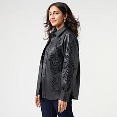 Grey by JSG Faux Leather Shirt