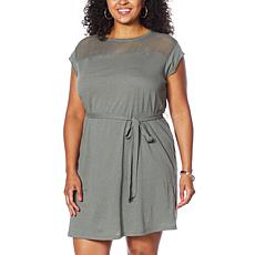 Grey State Rachel Mesh Yoke Belted Dress