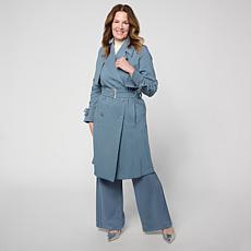 Greyby Jhoan Sebastian Grey Stretch Twill Lace Up Sleeve Spring Trench