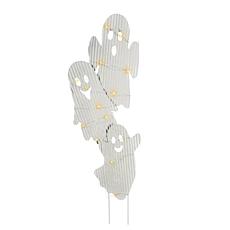 Haunted Hill Farm 2.7-Ft. LED Metal Stacked Ghost Decoration for In...